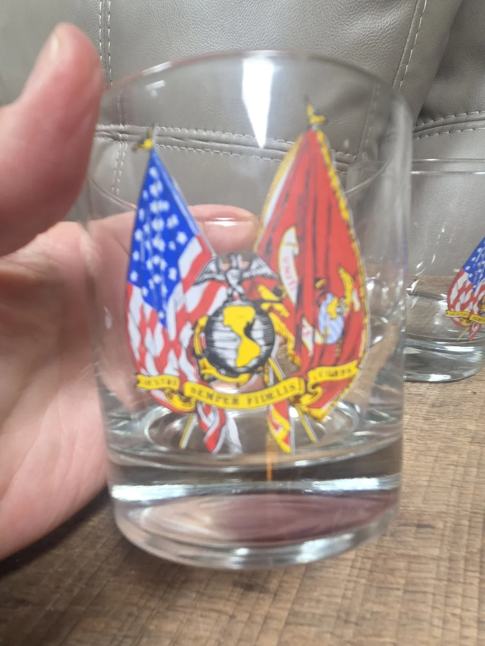 USMC Semper Fidelis Whiskey Highball Glass ~ Lot of 5 ~ Bin RR